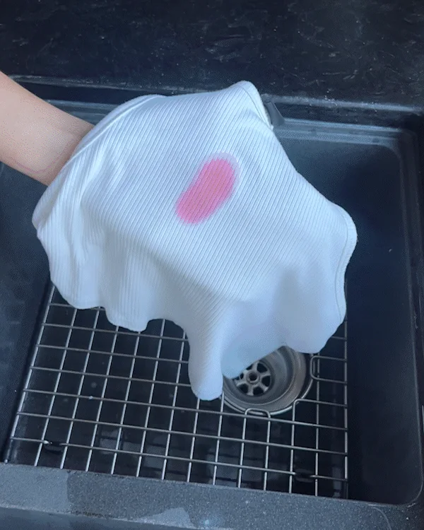 Earth Breeze lifting a tough stain in a cleaning demo