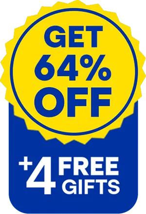 Get 64% off plus 4 free gifts
